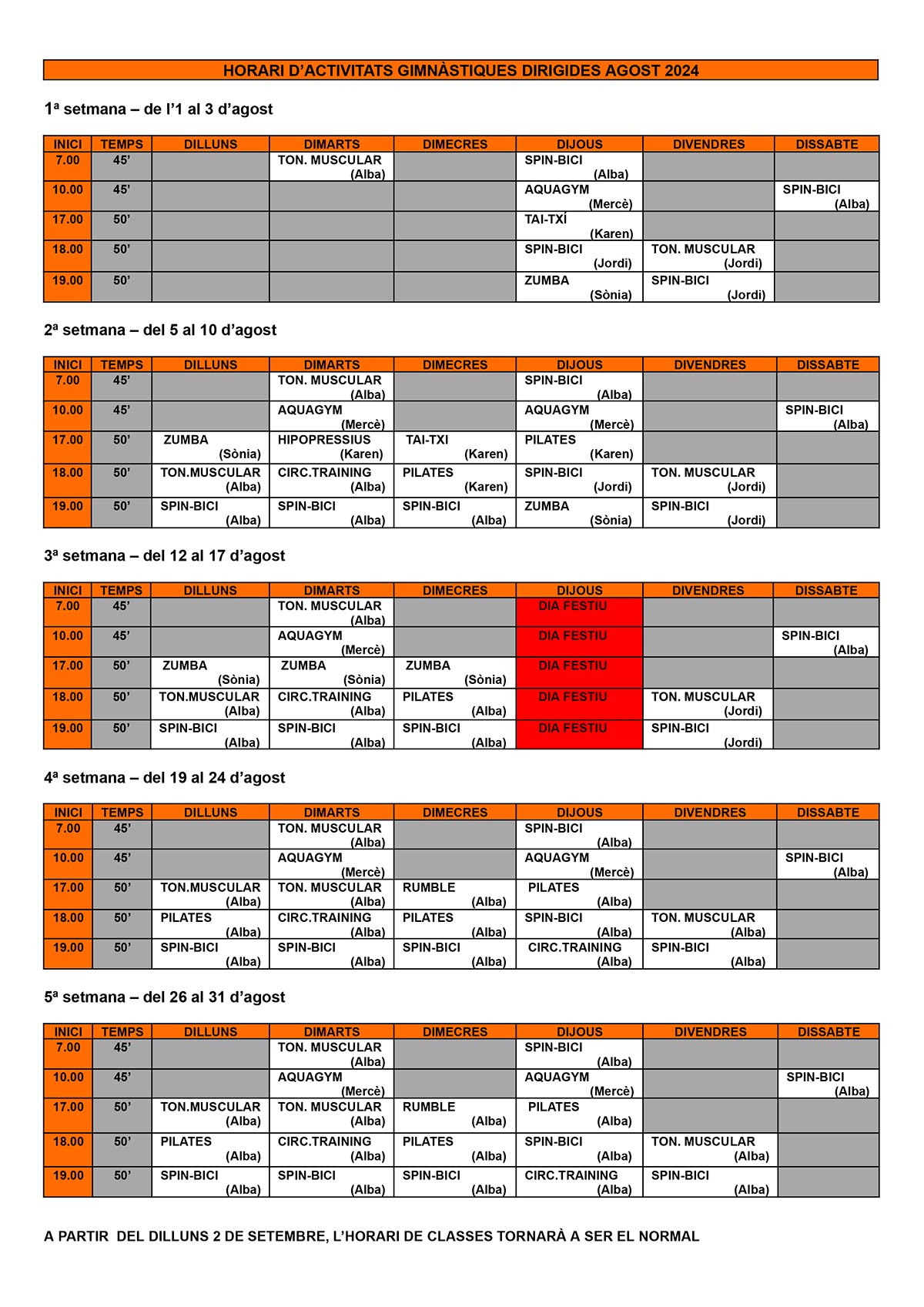 Classes dirigides agost 24